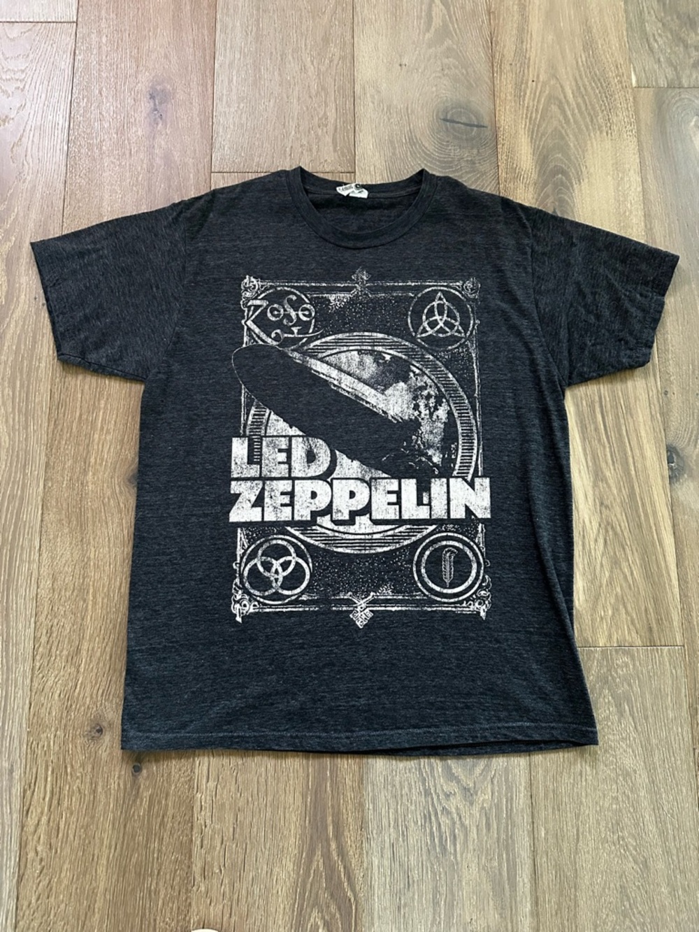 Vintage LED Zeppelin dark gray large 4 logo 707 Fantasy Activewear